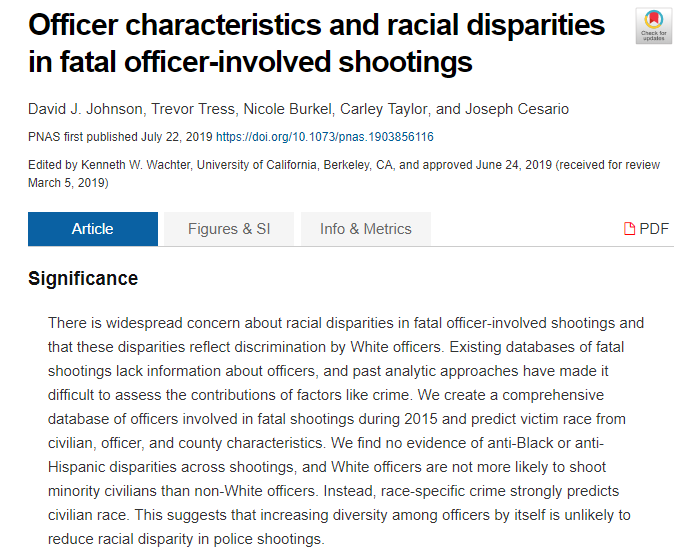 That new study in PNAS on fatal officer-involved shootings